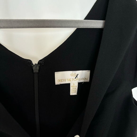 NWT Dress the Population Corey Chiffon Cocktail Dress Cap Sleeve Midi Small - Picture 6 of 8